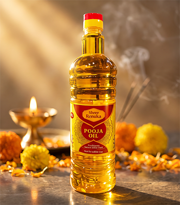 Shree Renuka Pooja Oil in a devotional setting